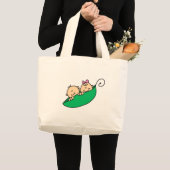 Tweeling jongen en meisje in peul grote tote bag (Voorkant (product))