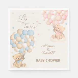 Tweeling Jongen en Meisje Roze Blauwe Baby Shower Servet