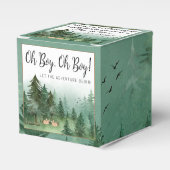 Tweeling Jongens Hert Bos Baby Shower Bedankdoosjes (Voorkant Zijde)