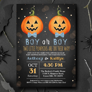 Tweeling Jongens Little Pumpkin Halloween Baby Sho Kaart