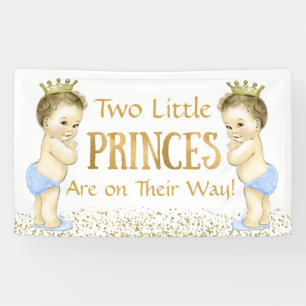 Tweeling Jongens Prins Baby Shower Spandoek
