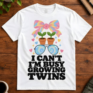 Tweeling Kan Niet Ik Ben Te Busy Met Het Groeien V T-shirt