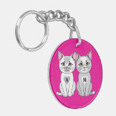 Tweeling kat sleutelhanger (Voorkant Links)