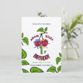 Tweeling kersen  kaart (Staand voorkant)