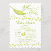 Tweeling Kleine Erwten Neutrale Baby shower Uitnod