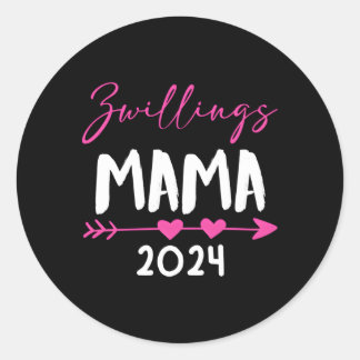 tweeling mam 2024 mam-to-be 2024 verwacht tweeling ronde sticker