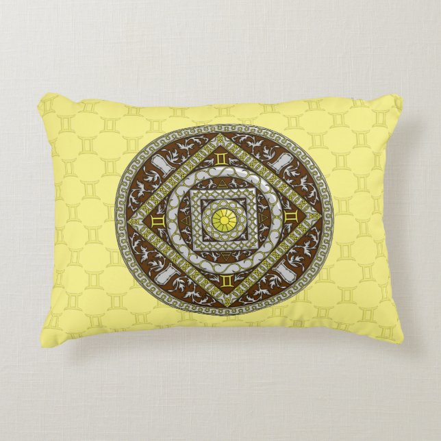 Tweeling Mandala Accent Kussen (Voorkant)