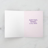 Tweeling Meisjes 1e Verjaardag Kaart (Binnen)