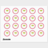 Tweeling Meisjes Baby shower, Twee Erwten in een P Ronde Sticker (Vel)