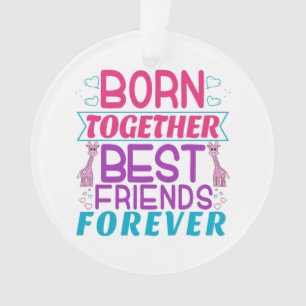 Tweeling Meisjes Beste Vrienden Citaat Ornament