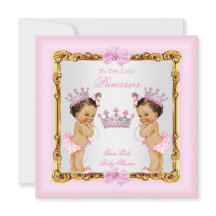 Tweeling Meisjes Prinses Baby Shower Goud Roze Bru