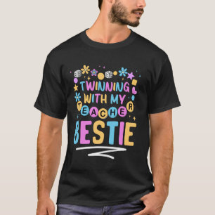 Tweeling met mijn beste vriendin leraar Twin Day v T-shirt