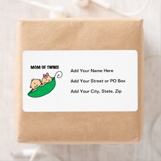 Tweeling Moeder- Erwten in een Pod Cadeaus Etiket (Insitu)