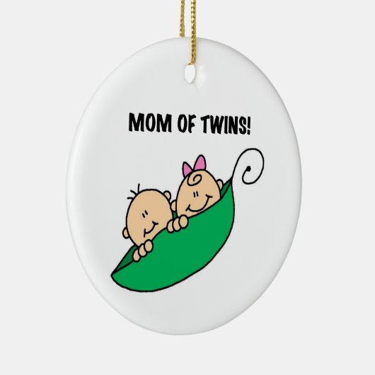 Tweeling Moeder- Erwten in een Pod Cadeaus Keramisch Ornament (Rechts)