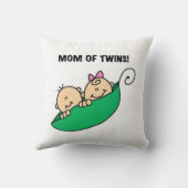 Tweeling Moeder- Erwten in een Pod Cadeaus Kussen (Achterkant)