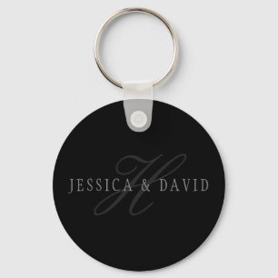 Tweeling Namen & Achternaam Monogram Sleutelhanger