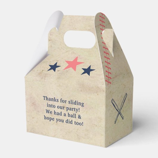 Tweeling of broer of zus Baseball Double Header Ve Bedankdoosjes (Achterkant)