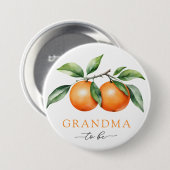 Tweeling Oranje Baby shower Oma wordt Button (Voorkant /achterkant)