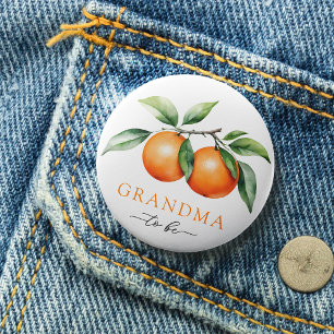 Tweeling Oranje Baby shower Oma wordt Button