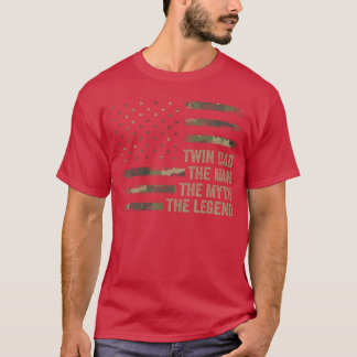 Tweeling papa camouflage USA Vlagwin papa mannelij T-shirt