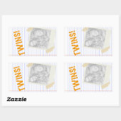 tweeling rechthoekige sticker (Vel)
