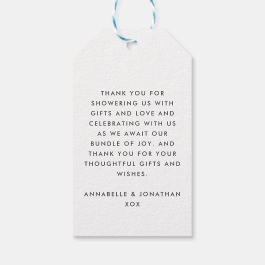 Tweeling Roze Blauw Moderne Typografie Stijlvol Da Cadeaulabel (Achterkant)