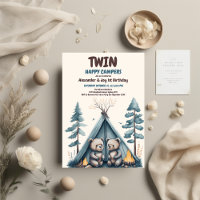 Tweeling Rustieke Een Gelukkige Camper Verjaardag