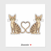 TWEELING SCHATTIGE BENGAALSE KATTEN STICKER (Vel)