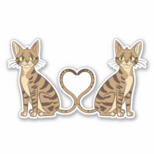 TWEELING SCHATTIGE BENGAALSE KATTEN STICKER
