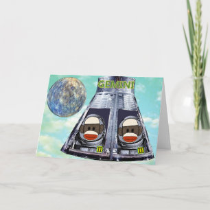 Tweeling Sock Aapjes Kaart