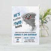 Tweeling-Tornado Tweede Verjaardagsfeestje Kaart (Staand voorkant)