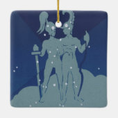 Tweeling Tweeling Constellatie  Zodiac Astrologie Keramisch Ornament (Achterkant)