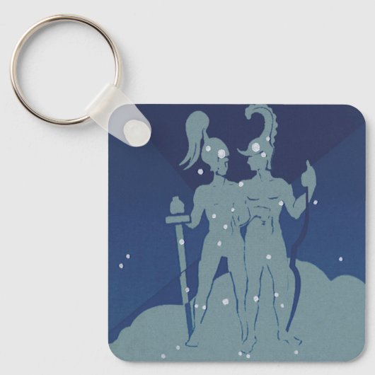 Tweeling Tweeling Constellatie  Zodiac Astrologie Sleutelhanger (Voorkant)
