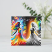 Tweeling Tweeling Kleur & Zwart-wit Horoscoop (Staand voorkant)