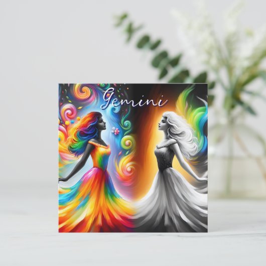 Tweeling Tweeling Kleur & Zwart-wit Horoscoop (Staand voorkant)