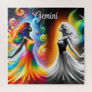 Tweeling Tweeling Kleur & Zwart-wit Horoscoop Legpuzzel
