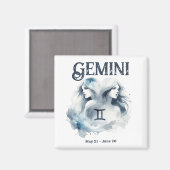 Tweeling Tweeling Zodiac Sign Aangepaste Geboorted Magneet (Voorkant / Achterkant)
