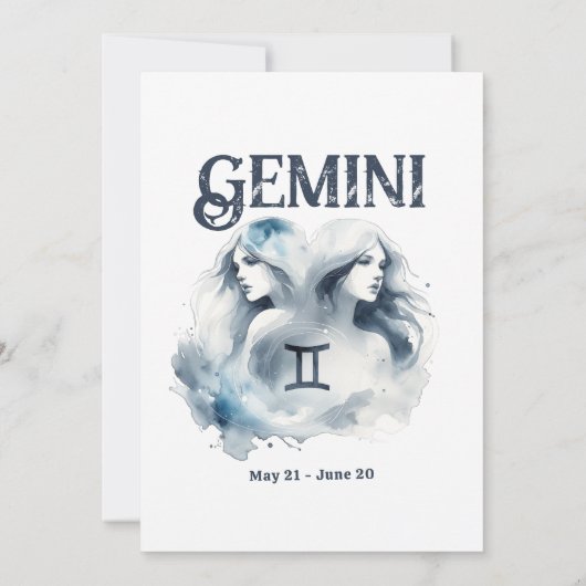 Tweeling Tweeling Zodiac teken Thema Verjaardagsfe Kaart (Achterkant)