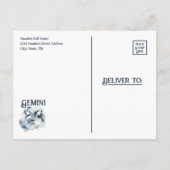 Tweeling Tweeling Zodiac Theme Verjaardagsfeest Uitnodiging Briefkaart (Achterkant)