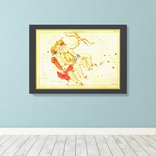 Tweeling Tweelingen  Constellatie Urania's Mirror Canvas Afdruk (Insitu (Houten vloer))