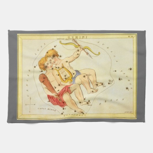 Tweeling Tweelingen  Constellatie Urania's Mirror Theedoek (Horizontaal)