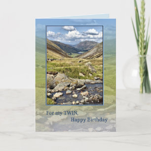Tweeling Verjaardag, het Landschap van de Berg Kaart