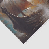 Tweeling Vikings Langsschepen Découpage Tissuepapier (Detail)