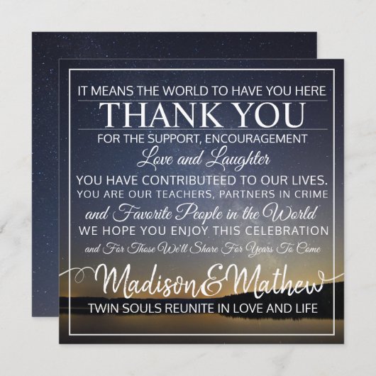 Tweeling Vlam Dank Je Tafelkaarten Save The Date (Voorkant / Achterkant)