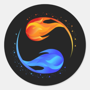 Tweeling Vlam Ronde Sticker