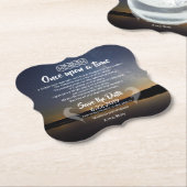 Tweeling Vlam Save the Dates Papier Onderzetter (Gekanteld)