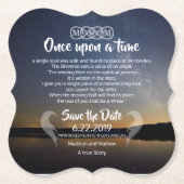 Tweeling Vlam Save the Dates Papier Onderzetter (Voorkant)