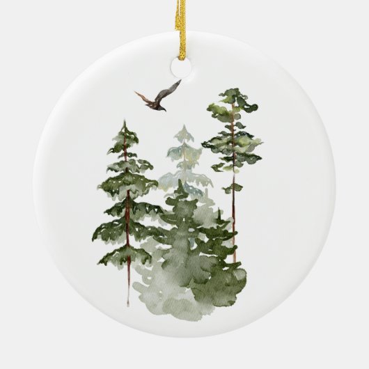 Tweeling We verwachten ouders Winter Pine Tree Keramisch Ornament (Achterkant)