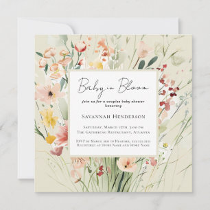 Tweeling Wilde Bloem Baby in Bloei Baby Shower Kaart
