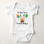 Tweelingbaby's 1e verjaardag t-shirts en cadeautje (Voorkant)